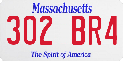 MA license plate 302BR4
