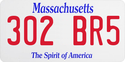 MA license plate 302BR5
