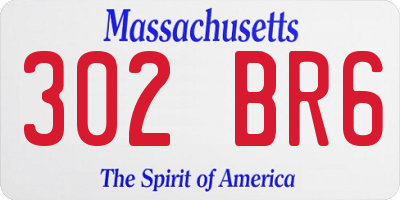 MA license plate 302BR6