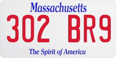 MA license plate 302BR9