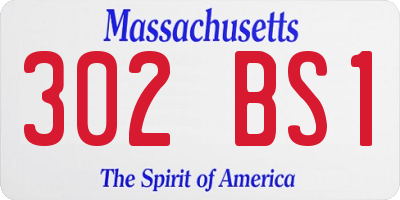 MA license plate 302BS1