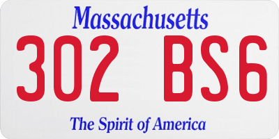 MA license plate 302BS6