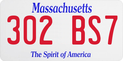 MA license plate 302BS7