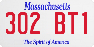 MA license plate 302BT1