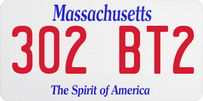 MA license plate 302BT2