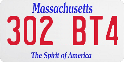 MA license plate 302BT4