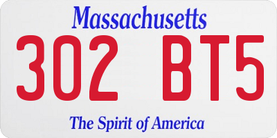 MA license plate 302BT5