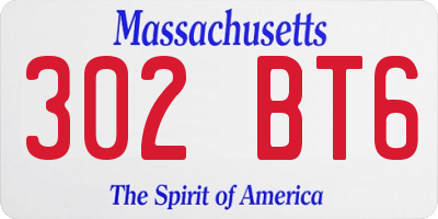MA license plate 302BT6