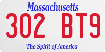 MA license plate 302BT9