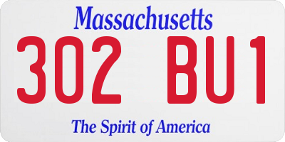 MA license plate 302BU1