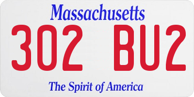 MA license plate 302BU2