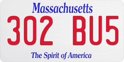 MA license plate 302BU5
