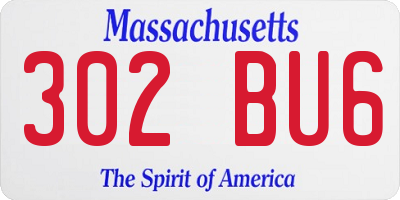 MA license plate 302BU6