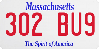 MA license plate 302BU9