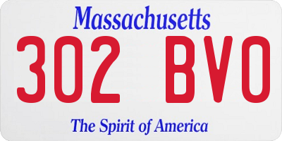 MA license plate 302BV0