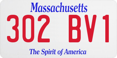 MA license plate 302BV1