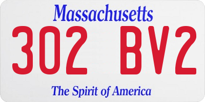 MA license plate 302BV2