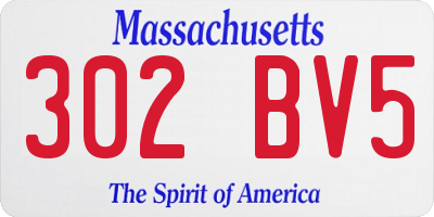 MA license plate 302BV5