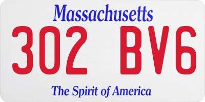 MA license plate 302BV6