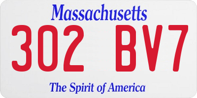MA license plate 302BV7