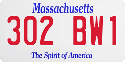 MA license plate 302BW1