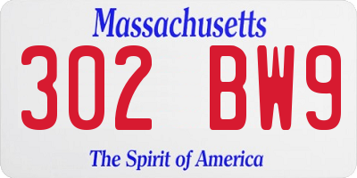 MA license plate 302BW9