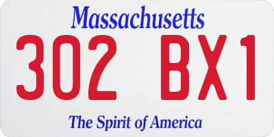 MA license plate 302BX1