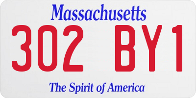 MA license plate 302BY1