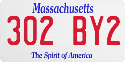 MA license plate 302BY2