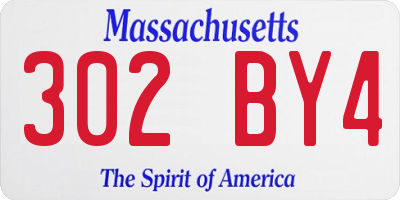 MA license plate 302BY4
