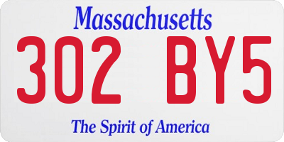 MA license plate 302BY5