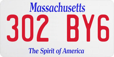 MA license plate 302BY6
