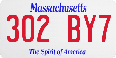 MA license plate 302BY7