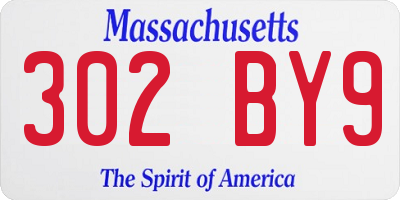 MA license plate 302BY9