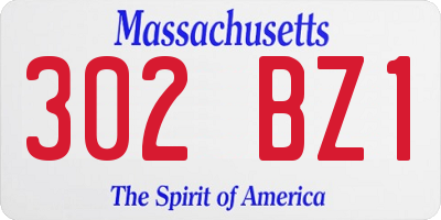 MA license plate 302BZ1