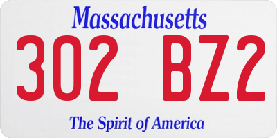 MA license plate 302BZ2