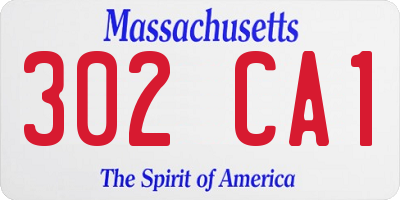 MA license plate 302CA1