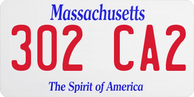 MA license plate 302CA2