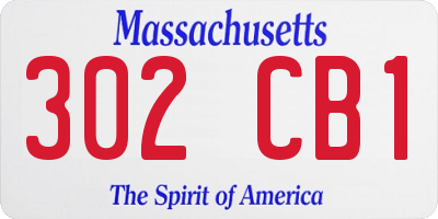 MA license plate 302CB1