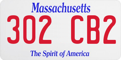 MA license plate 302CB2