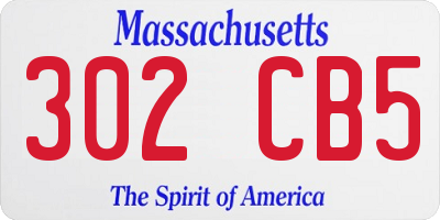MA license plate 302CB5
