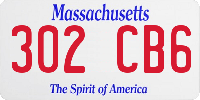 MA license plate 302CB6