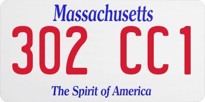 MA license plate 302CC1