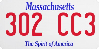 MA license plate 302CC3