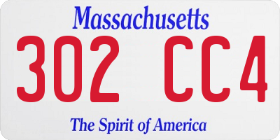 MA license plate 302CC4
