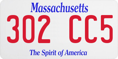 MA license plate 302CC5