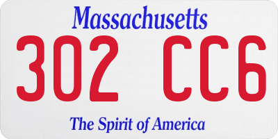 MA license plate 302CC6