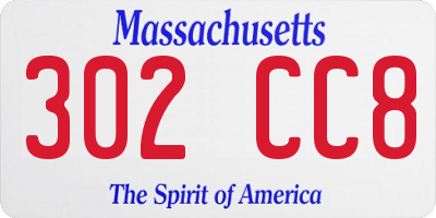 MA license plate 302CC8