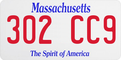 MA license plate 302CC9