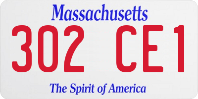 MA license plate 302CE1
